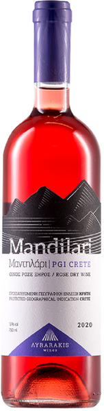 Bottle of 2020 Lyrarakis Mandilari Rose, Greece - Caviste Wine