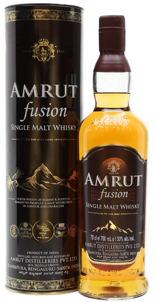 Bottle of Amrut Fusion Indian Single Malt Whisky - Caviste Wine