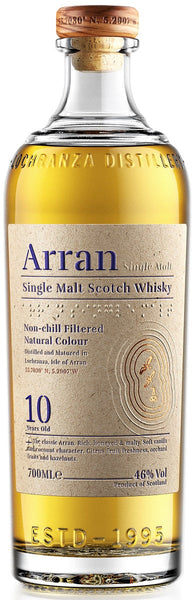 Arran 10-Year-Old Single Malt Scotch Whisky, 46%