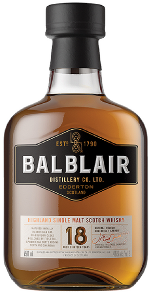 Bottle of Balblair 18-Year-Old Single Malt Whisky - Caviste Wine