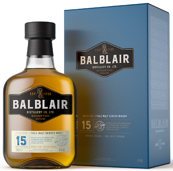 Bottle of Balblair 15-Year-Old Single Malt Scotch Whisky - Caviste Wine