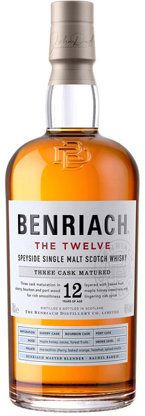 BenRiach 12-Year-Old Speyside Single Malt Scotch Whisky, 46%