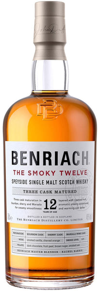 BenRiach The Smoky 12-Year-Old Speyside Single Malt Scotch Whisky, 46%