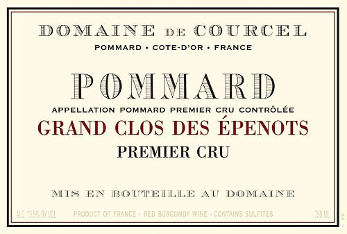 Bottle of 2016 Pommard Grand Cru Clos Epenots, Domaine de Courcel, Burgundy, France - Caviste Wine