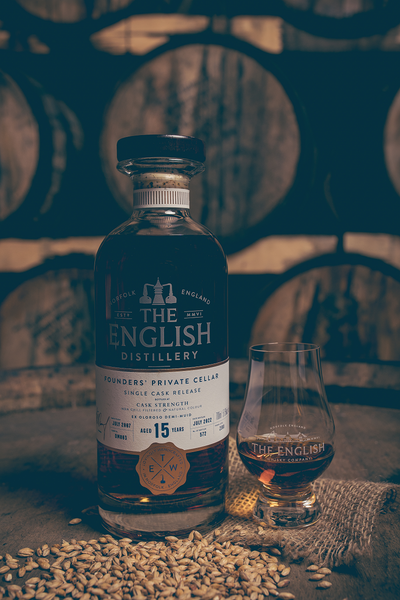 The English 15-Year-Old Anniversary, Founders' Private Cellar Ex-Oloroso Demi-Muid, Single Malt Whisky, 57.6%