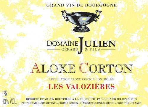 Bottle of 2016 Aloxe Corton Valozieres, Domaine Gerard Julien, Burgundy, France - Caviste Wine