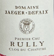 Bottle of 2016 Rully Blanc 1er Cru Clos Chapitre, Jaeger Defaix, Burgundy, France - Caviste Wine