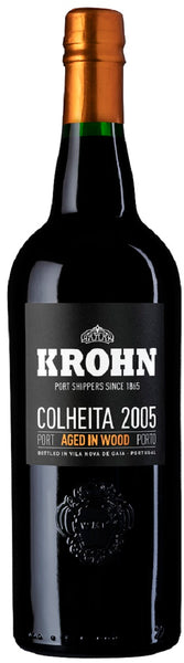 Bottle of 2005 Krohn Colheita Port (with wooden box) - Caviste Wine