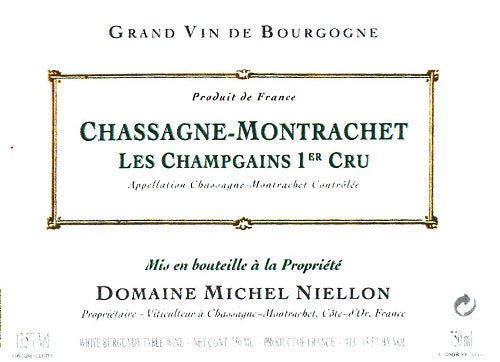 Bottle of 2016 Chassagne-Montrachet 1er Cru Champgains, Domaine Niellon, Burgundy, France - Caviste Wine
