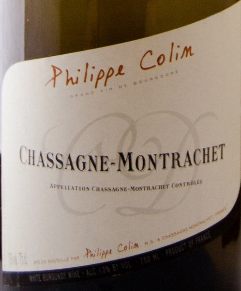 Bottle of 2016 Chassagne-Montrachet, Domaine Philippe Colin, Burgundy, France - Caviste Wine