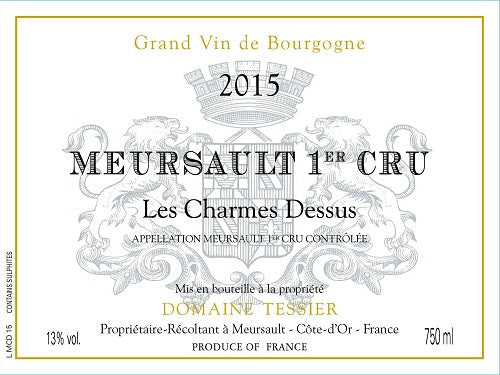 Bottle of 2016 Arnaud Tessier Meursault Charmes Dessus - Caviste Wine