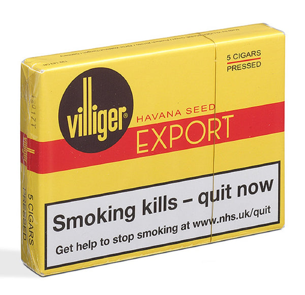 Bottle of Villiger Export Pressed, Pack of 5 Cigars - Caviste Wine