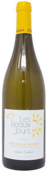 Bottle of 2020 Les Beaux Jours, Coteaux du Giennois, Loire, France - Caviste Wine