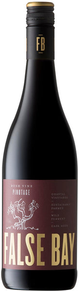 Bottle of 2020 False Bay ‘Bush Vine’ Pinotage, South Africa - Caviste Wine