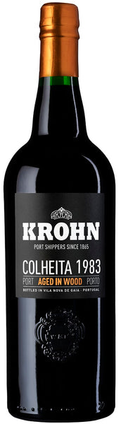 Bottle of 1983 Krohn Colheita Port (wooden box) - Caviste Wine